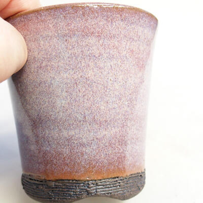 Ceramiczna miska do bonsai 8 x 8 x 8 cm, kolor różowy - 2