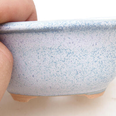 Ceramiczna miska bonsai 11,5 x 9 x 5,5 cm, kolor biało-niebieski - 2