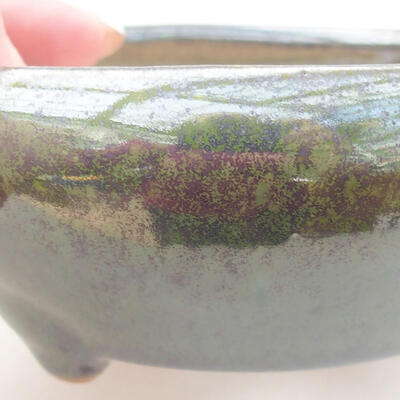 Ceramiczna miska bonsai 10,5 x 10,5 x 4 cm, kolor zielony - 2