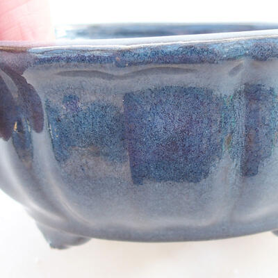Ceramiczna miska bonsai 10,5 x 10,5 x 4,5 cm, kolor niebieski - 2