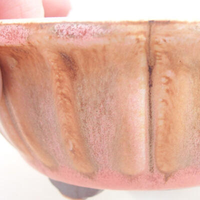 Ceramiczna miska bonsai 10,5 x 10,5 x 4,5 cm, kolor różowy - 2