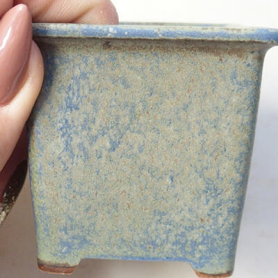 Ceramiczna miska bonsai 5,5 x 5,5 x 5,5 cm, kolor niebiesko-brązowy - 2