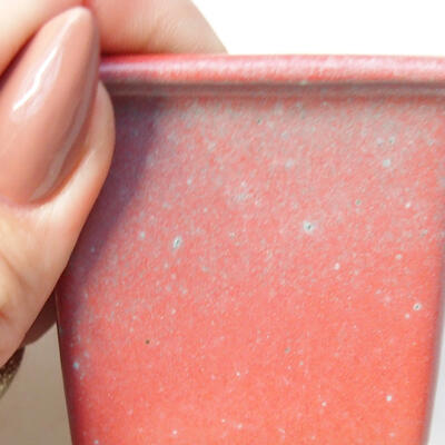 Ceramiczna miska bonsai 5,5 x 5,5 x 5,5 cm, kolor różowy - 2