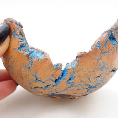 Ceramiczna muszla 9,5 x 8 x 5 cm, kolor naturalny niebieski - 2