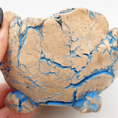 Ceramiczna muszla 9,5 x 8 x 6 cm, kolor naturalny niebieski - 2
