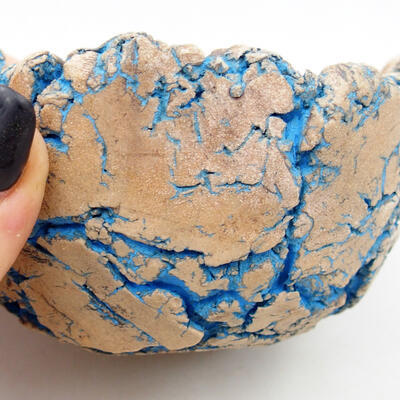 Ceramiczna muszla 9 x 9 x 5,5 cm, kolor naturalny niebieski - 2