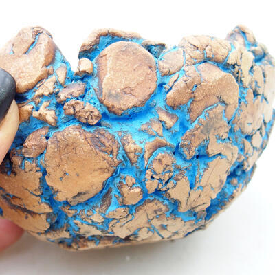 Ceramiczna muszla 10 x 9 x 5,5 cm, kolor naturalny niebieski - 2