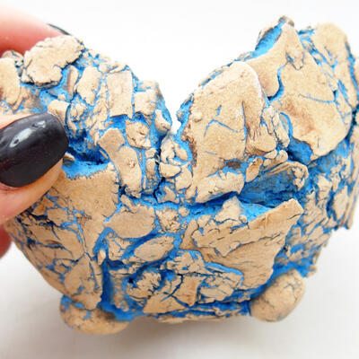 Ceramiczna muszla 9,5 x 9,5 x 6,5 cm, kolor naturalny niebieski - 2