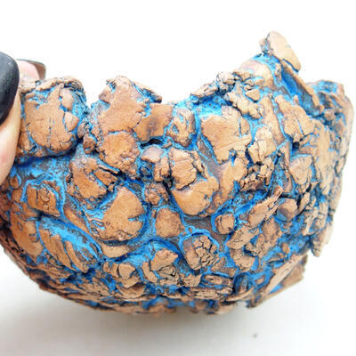 Ceramiczna muszla 9 x 9 x 5,5 cm, kolor naturalny niebieski - 2
