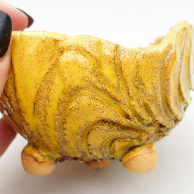 Ceramiczna muszla 9 x 8,5 x 6,5 cm, kolor żółty - 2