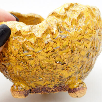 Ceramiczna muszla 9 x 8 x 7 cm, kolor żółty - 2