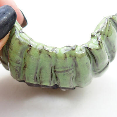 Ceramiczna muszla 6,5 ​​x 6 x 4 cm, kolor zielony - 2