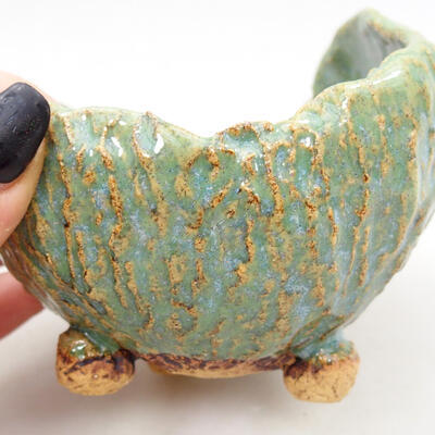 Ceramiczna skorupa 8,5 x 8 x 8 cm, kolor niebiesko-zielony - 2