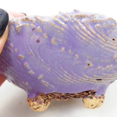 Ceramiczna muszla 9,5 x 8,5 x 6 cm, kolor fioletowy - 2