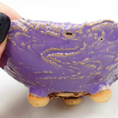 Ceramiczna muszla 9,5 x 9 x 5 cm, kolor fioletowy - 2