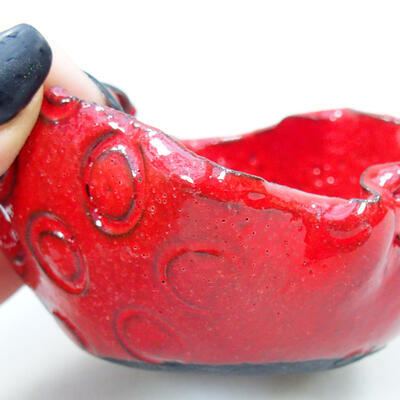 Ceramiczna muszla 8,5 x 8 x 4,5 cm, kolor czerwony - 2