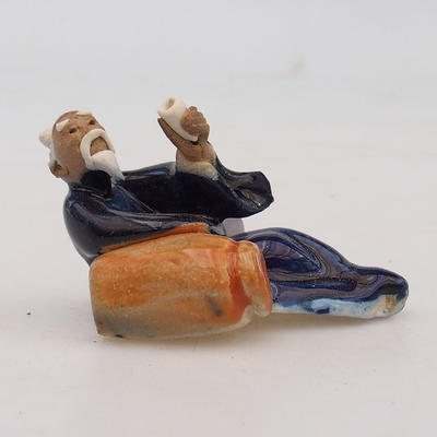 Figurka ceramiczna - leżący szałwia - 2