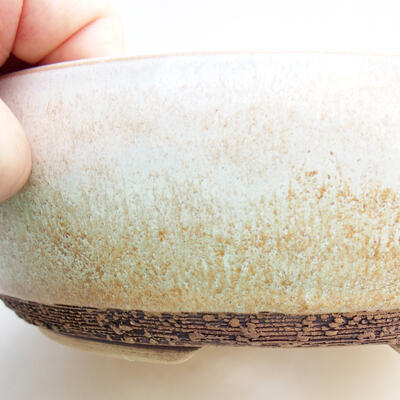 Ceramiczna miska bonsai 21 x 21 x 6,5 cm, kolor beżowy - 2