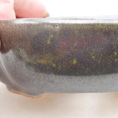 Ceramiczna miska bonsai 10 x 8,5 x 3 cm, kolor zielony - 2