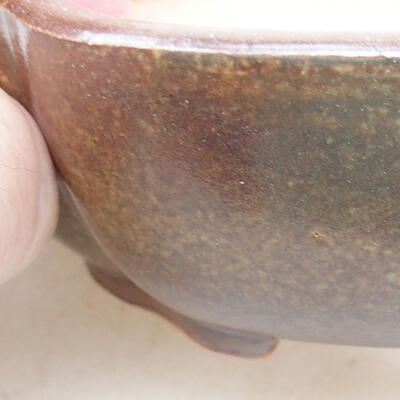 Ceramiczna miska bonsai 10 x 8,5 x 3 cm, kolor brązowy - 2