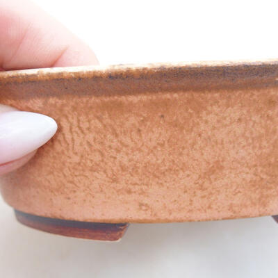 Ceramiczna miska do bonsai 14 x 12 x 4 cm, kolor różowo-brązowy - 2