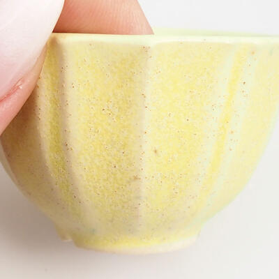 Ceramiczna miska bonsai 5 x 5 x 3,5 cm, kolor żółty - 2