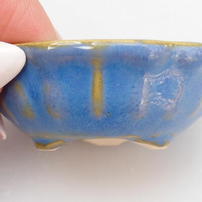 Ceramiczna miska bonsai 5 x 5 x 2 cm, kolor niebieski - 2
