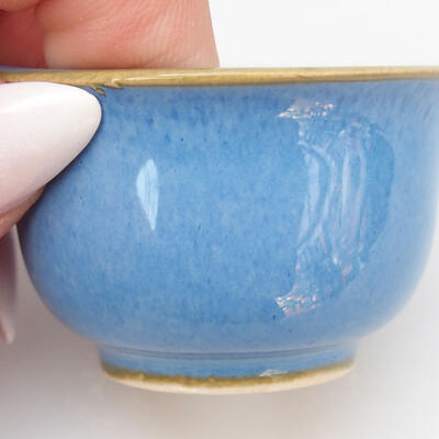 Ceramiczna miska bonsai 4,5 x 4,5 x 3 cm, kolor niebieski - 2