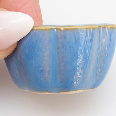 Ceramiczna miska bonsai 4 x 4 x 2 cm, kolor niebieski - 2