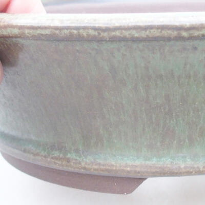 Ceramiczna miska bonsai 19,5 x 19,5 x 6 cm, kolor zielony - 2