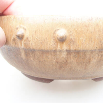 Ceramiczna miska bonsai 18 x 18 x 6,5 cm, kolor beżowy - 2
