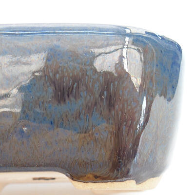 Ceramiczna miska do bonsai 8,5 x 7 x 3,5 cm, kolor niebiesko-brązowy - 2