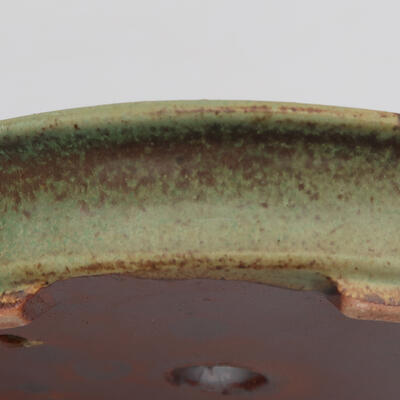 Ceramiczna miska bonsai 12,5 x 10,5 x 2 cm, kolor zielony - 2