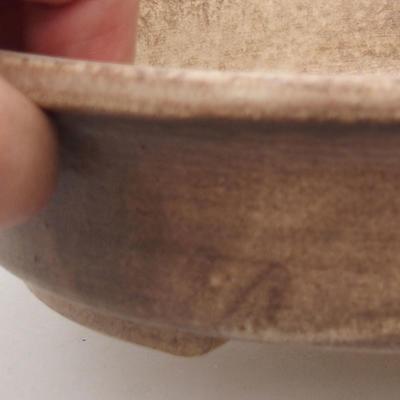 Ceramiczna miska bonsai 24,5 x 21,5 x 5 cm, kolor beżowy - 2