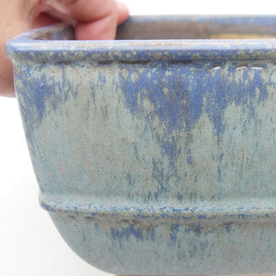 Ceramiczna miska bonsai 15,5 x 15,5 x 9 cm, kolor niebieski - 2