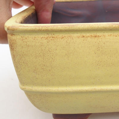Ceramiczna miska bonsai 15,5 x 15,5 x 9 cm, kolor żółty - 2