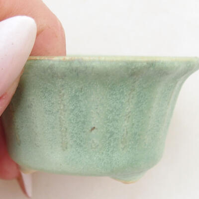 Ceramiczna miska do bonsai 5 x 5 x 3 cm, kolor zielony - 2