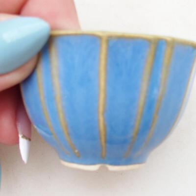 Ceramiczna miska bonsai 5 x 5 x 3,5 cm, kolor niebieski - 2