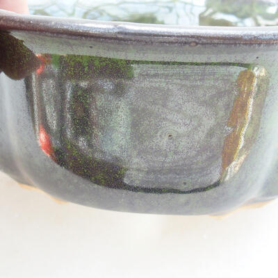 Ceramiczna miska bonsai 13 x 11 x 5,5 cm, kolor zielony - 2