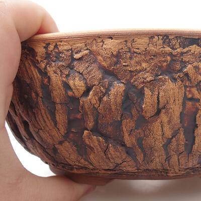 Ceramiczna miska do bonsai 18,5 x 18,5 x 7 cm, kolor spękany - 2