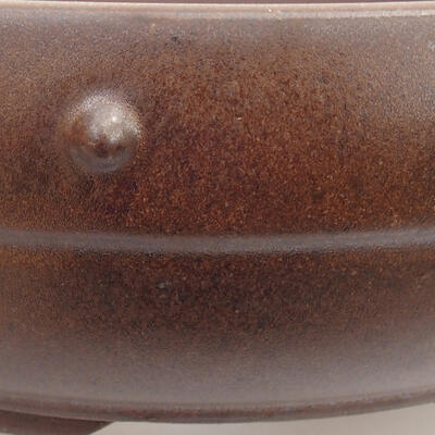 Ceramiczna miska bonsai 19,5 x 19,5 x 6 cm, kolor brązowy - 2