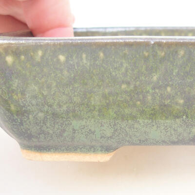 Ceramiczna miska bonsai 14 x 10,5 x 3,5 cm, kolor zielony - 2