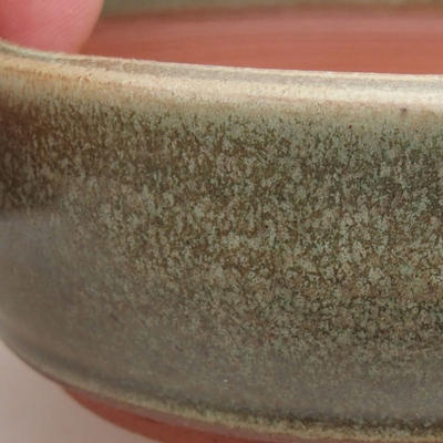 Ceramiczna miska bonsai 9,5 x 9,5 x 3,5 cm, kolor zielony - 2