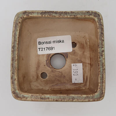 Ceramiczna miska bonsai 8,5 x 8,5 x 5,5 cm, kolor zielony - 2