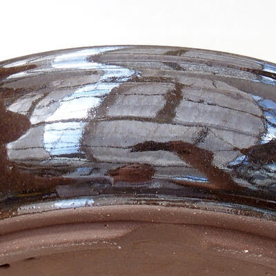 Ceramiczna miska bonsai 18 x 18 x 5 cm, kolor brązowy - 2