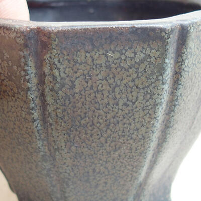 Ceramiczna miska bonsai 7 x 7 x 5,5 cm, kolor szary - 2