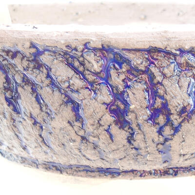 Ceramiczna miska bonsai 22 x 22 x 7 cm, kolor szaro-niebieski - 2