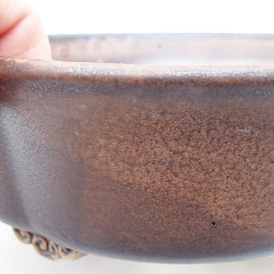 Ceramiczna miska bonsai 14 x 13 x 5 cm, kolor brązowy - 2