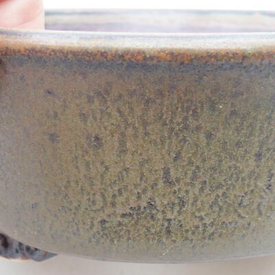 Ceramiczna miska bonsai 14 x 13 x 5 cm, kolor zielono-brązowy - 2