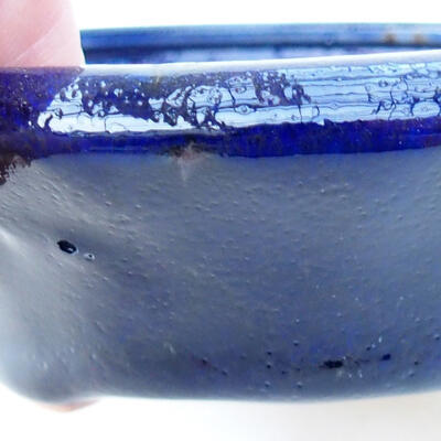 Ceramiczna miska bonsai 12,5 x 12,5 x 4 cm, kolor niebieski - 2